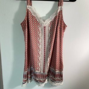 White House Black Market Patterned Tank Top